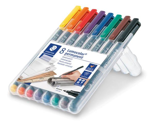 STAEDTLER Folienstift Lumocolor F 8 Farben sort. 318 WP8 permanent