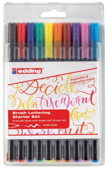EDDING Faserschreiber 10ST sort. 1340-10-2 Brushpen