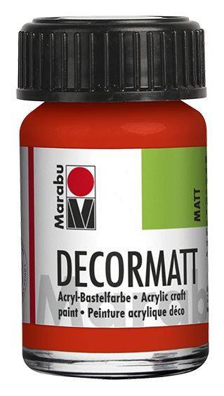 Decormatt Acryl, Zinnoberrot hell 030, 15 ml