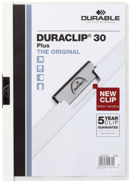 Klemm Mappe DURACLIP 30 PLUS, DIN A4, weiß®