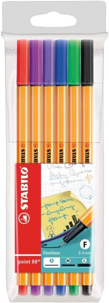STABILO Feinliner point 88® EF 0,4mm 6 Stück 88/6