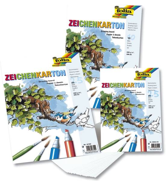 Zeichenkarton 200 g qm, DIN A2, Einzelblätter