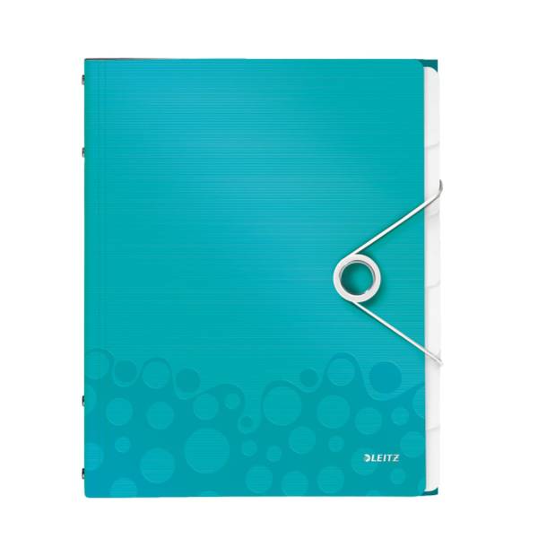 LEITZ Ordnungsmappe A4 eisblau met. 4633-00-51 Wow 6Fäch.PP