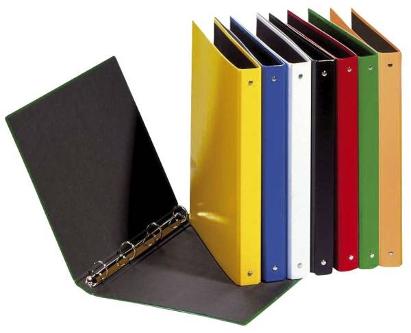 Ringbuch Basic Colours A5, 4 Ring, Ring Ø 25mm, farbig sortiert, 12 Stück