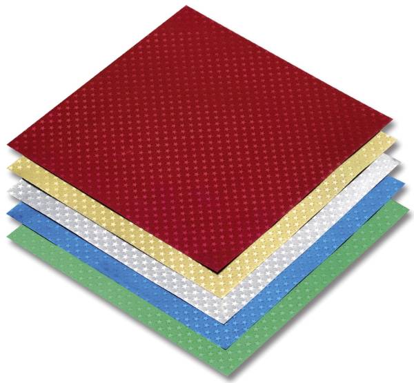 Faltblätter "Alufolie" 15 x 15 cm farbig sortiert, 50 Blatt