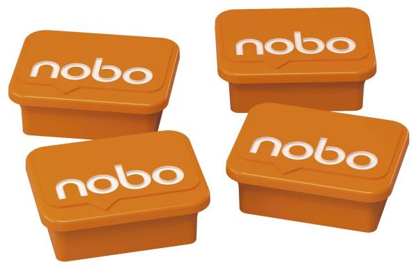 NOBO Magnet 4ST eckig 18x22mm orange 1905327