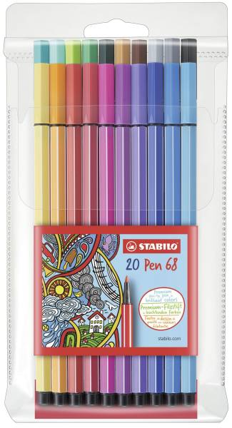 STABILO Fasermaler Pen 68 Etui 20 Stück 6820/PL