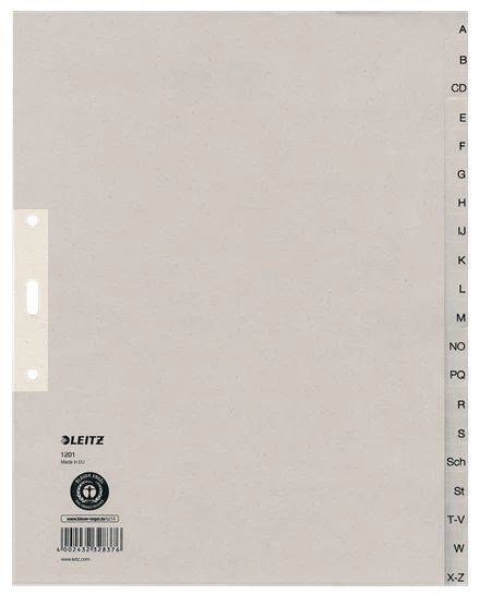 1201 Register A Z, Papier, A4 Überbreite, 20 Blatt, grau