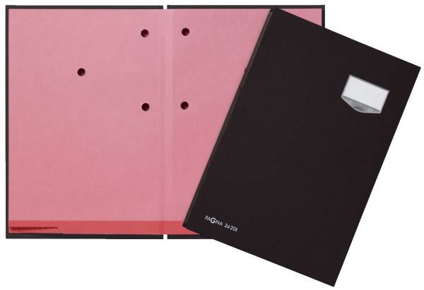 Unterschriftsmappe DE LUXE 20 Fächern, A4, Leinen Einband, schwarz