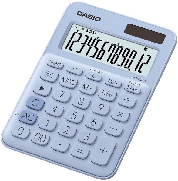 CASIO Tischrechner 12-stellig hellblau MS-20UC-LB