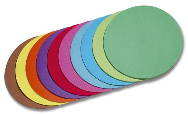 Faltblätter rund Ø 10 cm 10 Farben sortiert, 500 Blatt, 70g qm