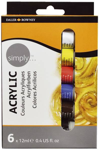 DALER ROWNEY Acrylfarbe Simply 12ml 6er-Set D126500006