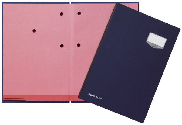 PAGNA Unterschriftsmappe 20 tlg blau 24201-02 Leinen kasch.