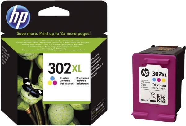 HP Inkjetpatrone Nr. 302XL 3-färbig F6U67AE