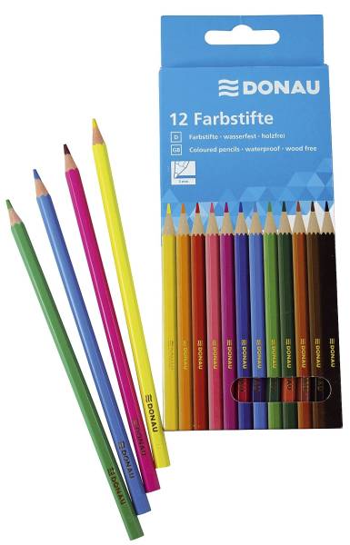 Farbstifte 3 mm, 12 Farben, Kartonetui