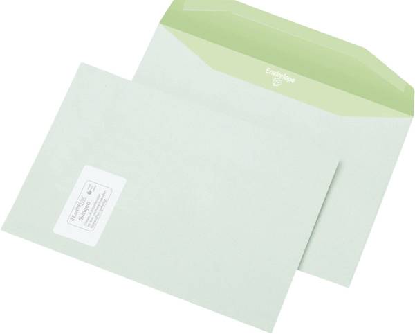 Kuvertumschlag C4 , gummiert, 90 g qm, mit Fenster, 500 Stück