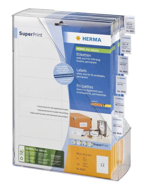 HERMA Etiketten Premium 96,5x42,3 mm weiß 8628 120 Stück permanent haftend