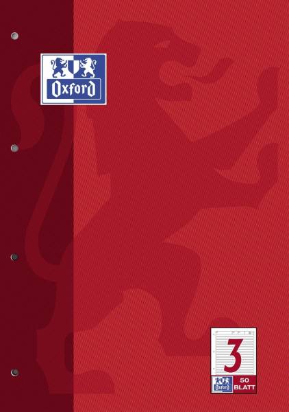 Arbeitsblock Lin 3 A4, 50 Blatt, 90 g qm, 4 fach Lochung