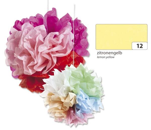 Blumenseide 50 x 70 cm, 5 Bogen, zitronengelb