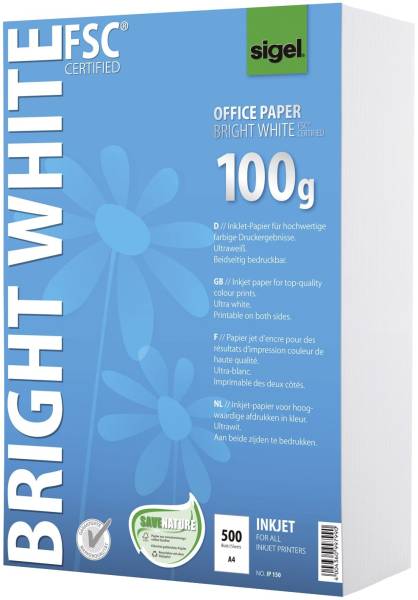 Office Papier BRIGHT WHITE, ultraweiß, 100 g qm, A4, 500 Blatt