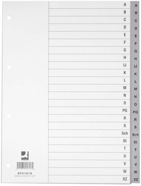 Register A Z, PP, mit Index, A4, 24 Blatt, grau