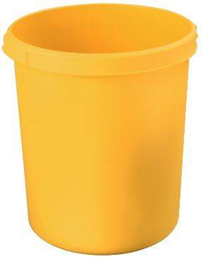 Papierkorb 30 Liter, rund, 2 Griffmulden, extra stabil, gelb