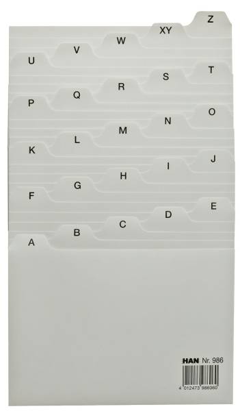 HAN Leitregister A6 quer A-Z grau 986 25tlg