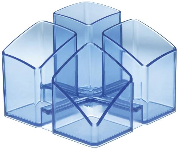 Schreibtisch Köcher SCALA 4 Fächern, transparent blau