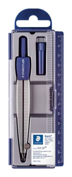 Noris Club Schulzirkel, 300 mm, 124,2 mm, silber, im Klappdeckeletui®