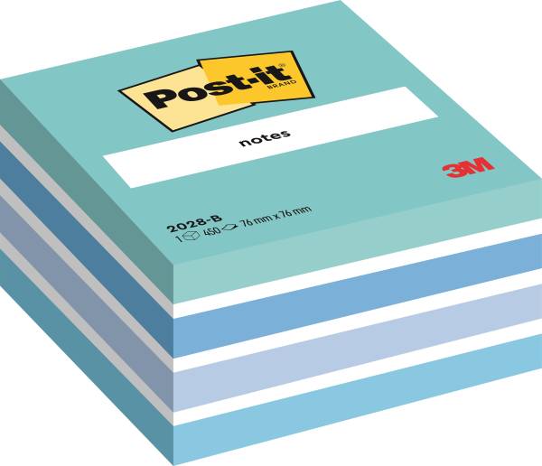 Haftnotiz Würfel 76 x 76 mm, pastellblau