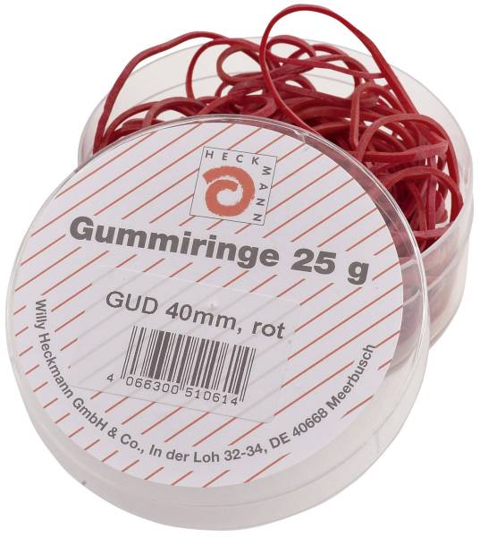 WIHEDÜ Gummiringe 40mm 25g rot 510.061 i.Dose