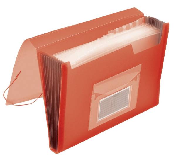 Q-CONNECT Fächertasche transl.rot KF02478 13tlg.