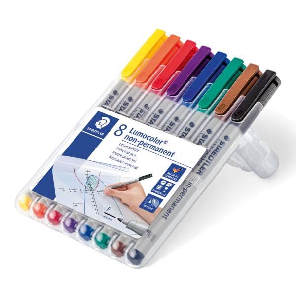 STAEDTLER Folienstift Lumocolor F 8 Farben sort. 316 WP8 nonperm.