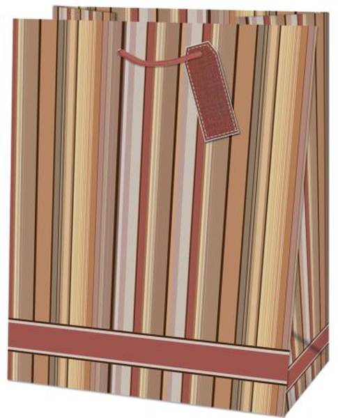 Geschenktragetasche Streifen beige 2023 TL 33x26,7x13,7cm