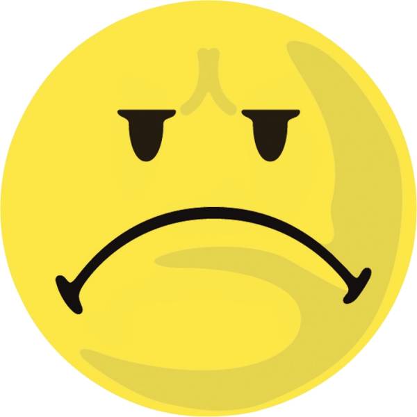 Moderationskarte Wertungssymbol, Gesicht negativ, gelb, 100 Stück