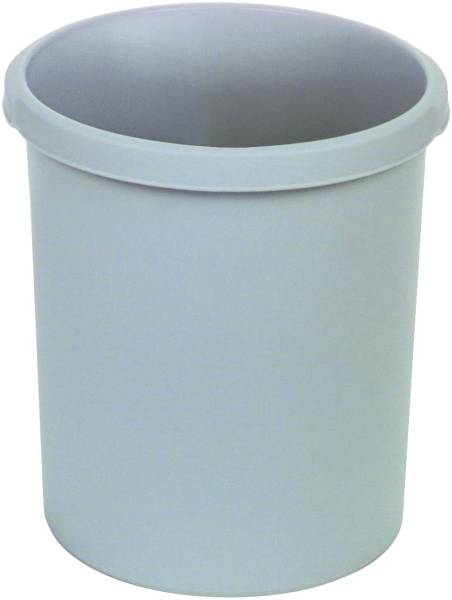 Papierkorb 30 Liter, rund, 2 Griffmulden, extra stabil, lichtgrau