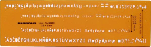 Schriftschablone Schrifthöhe 0,35 mm und 0,5 mm