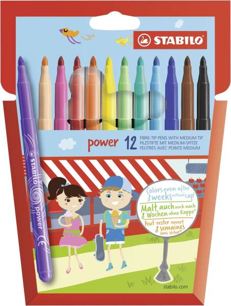 STABILO Fasermaler Power Etui 12 Stück POWER 280/12-01 Swano