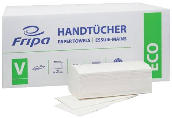 Handtücher Eco Zick Zack Falzung, 2 lagig, weiß, 20 x 150 Blatt