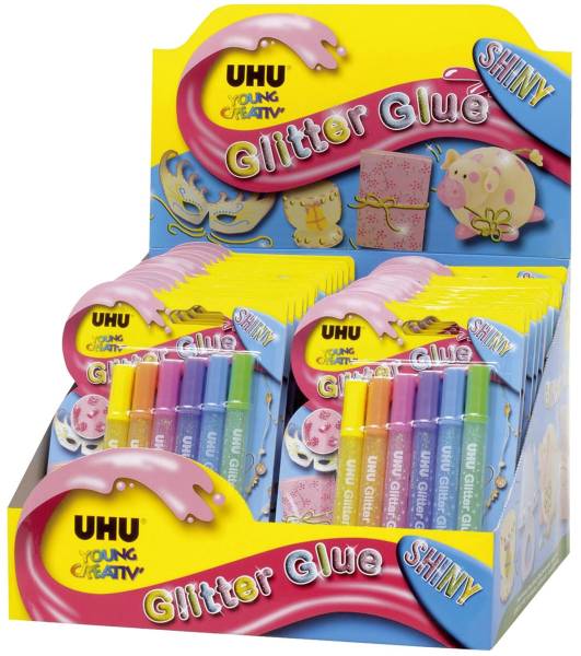 UHU Glitterglue 10ml 6ST Shiny 39110