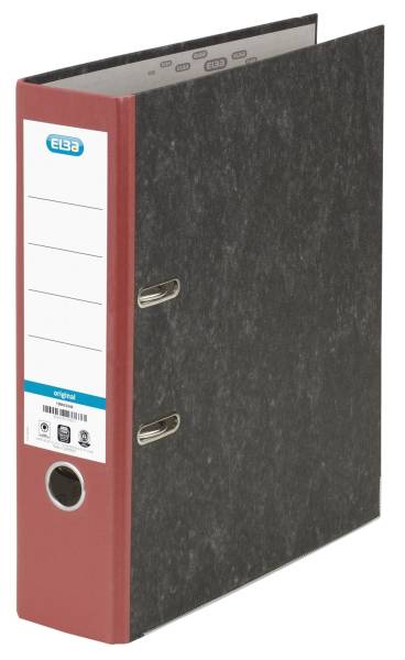 Ordner smart Original Wolkenmarmor, A4, 80 mm, rot
