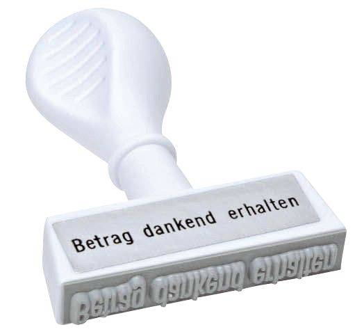 Stempel Text Betrag dankend erhalten Abdruck 45 mm
