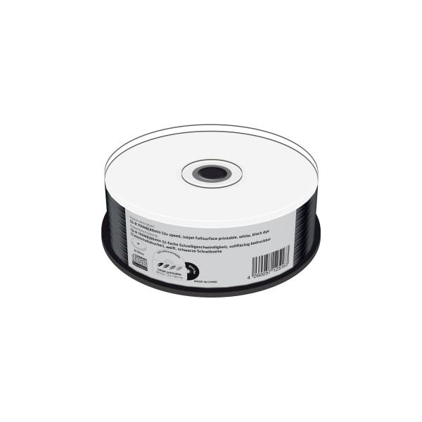 CD R 700MB, 80min 52 fache Schreibgeschwindigkeit, vollflächig bedruckbar (Tintenstrahldrucker), sch