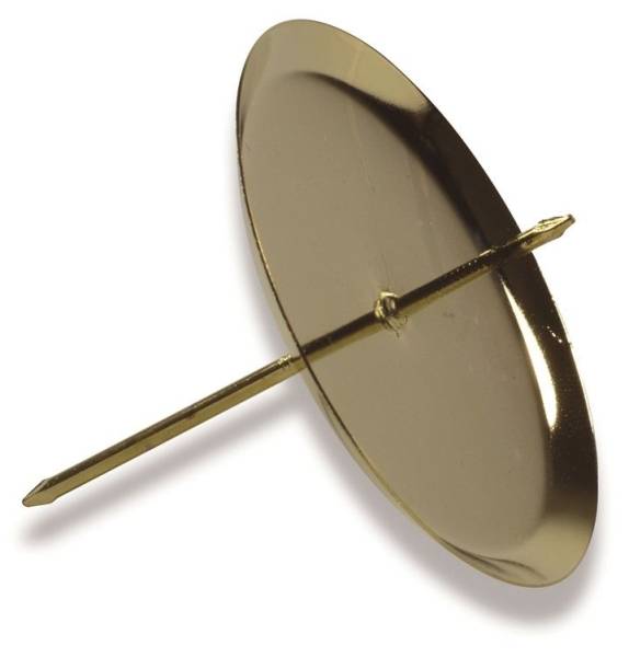 Adventskerzenhalter 6 cm Schale mit Dorn, 4 Stück, gold