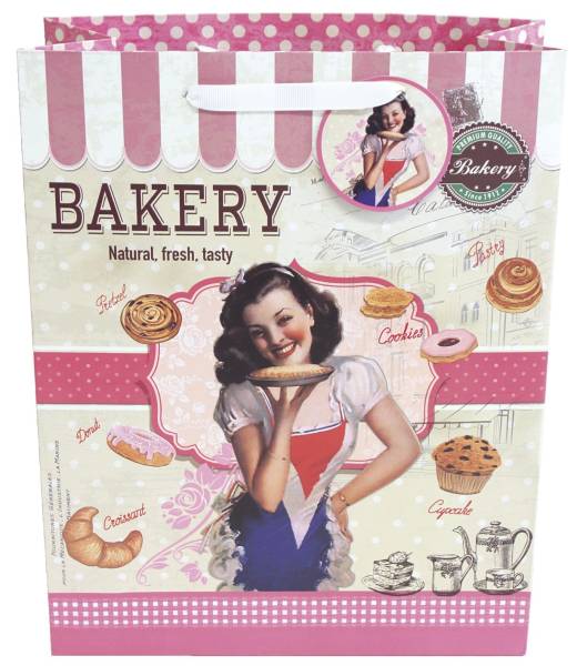 Geschenktragetasche Baking Lady 26 x 33 x 11 cm