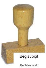 Vorgangsstempel Beglaubigt Rechtsanwalt