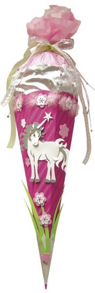 ROTH Schultüte 68cm Einhorn 658014 Bastelset Kreppv.