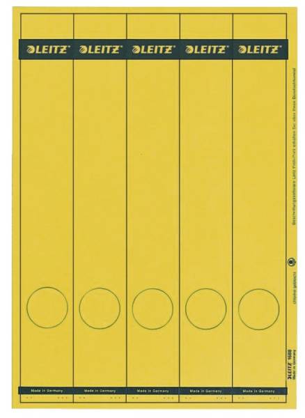 1688 PC beschriftbare Rückenschilder Papier, lang schmal, 125 Stück, gelb