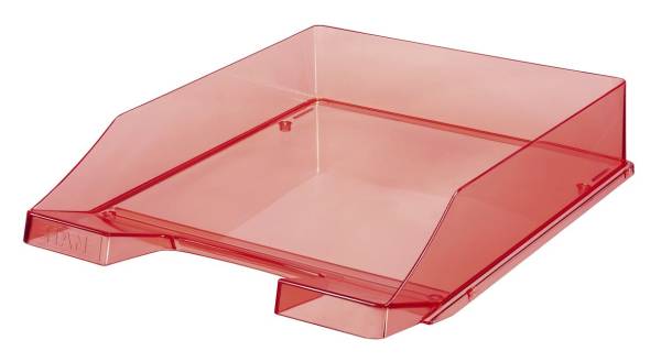 Briefkorb KLASSIK A4, rot transparent