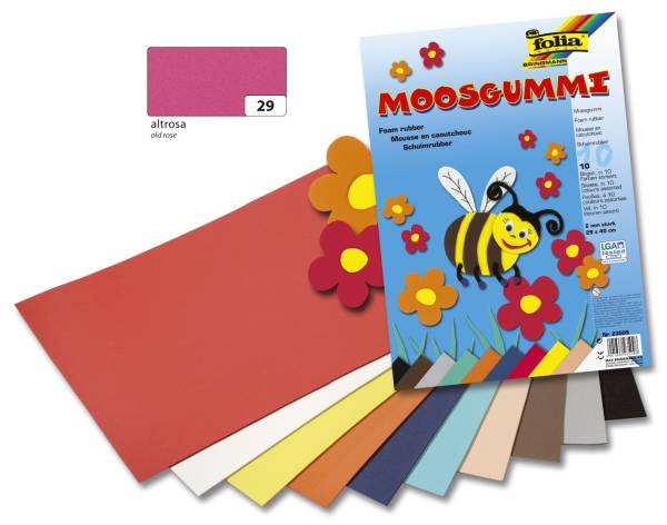 FOLIA Moosgummi 2mm altrosa 23529 29x40cm